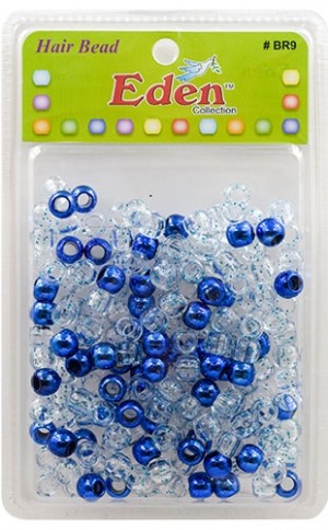 Eden Metalic XLG Blister Med Round Bead-Blue#BR9-TBLU-pk