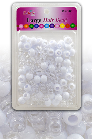 Eden XGL Blister Large Round Bead -Clear/White #BR89CW -pk