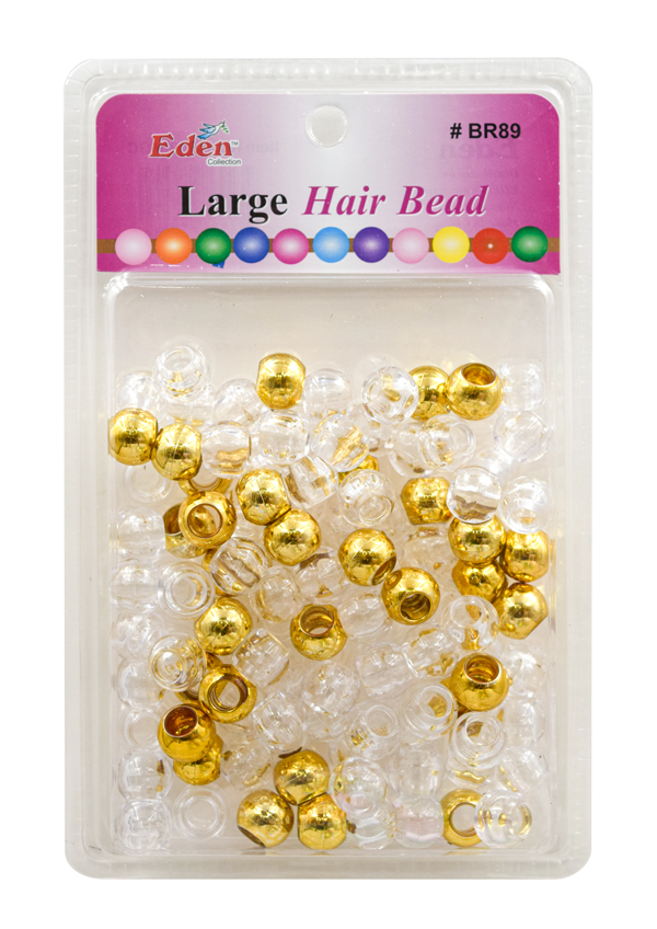 Eden Large Blister Round Bead (Gold+Clear) #BR89MGC -pk