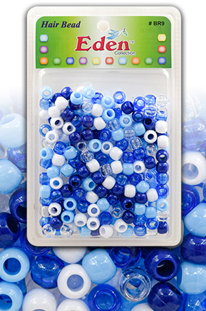 Eden XLG Blister Med Round Bead-Blue#BR9-B6-pk