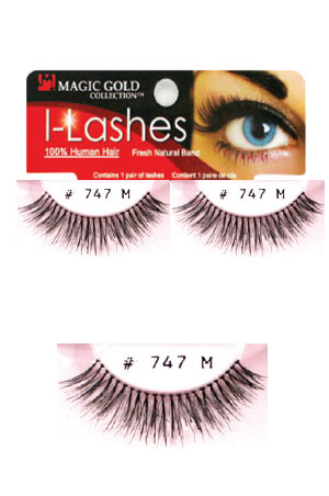 Eyelashes #747M Black (Magic Gold)