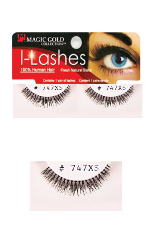 Eyelashes #747XS Black (Magic Gold)