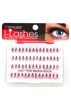 Eyelashes #Knot Free Flares Medium Black (Magic Gold)