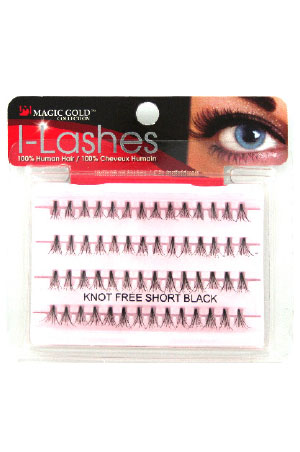 Eyelashes Knot Free Flares Short Black (Magic Gold)