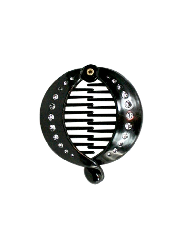 Fish Comb w/ Stone #2352 Black - dz