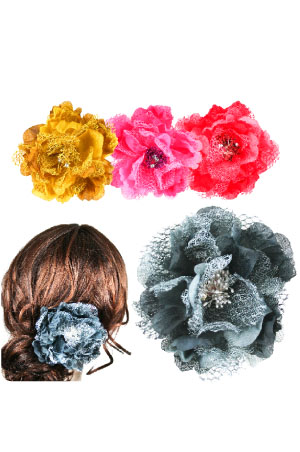 Flower Hair Clip 3in1 [Flower] #3015 ASST -dz