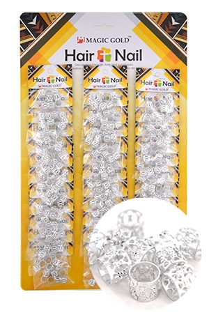#CX7211 Silver Hair & Nail Ring Bead(L) [36/pk]-pk