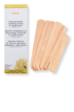GiGi Natural Muslin Epilating Strips & Applicators Combo#6