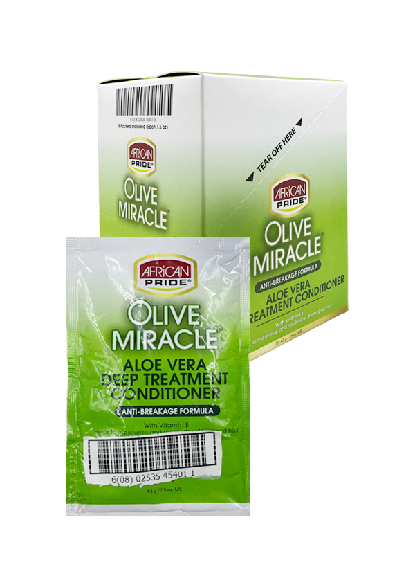 African Pride Olive Miracle DeepCond.Treat.(1.5 oz/8 pc/ds) #60