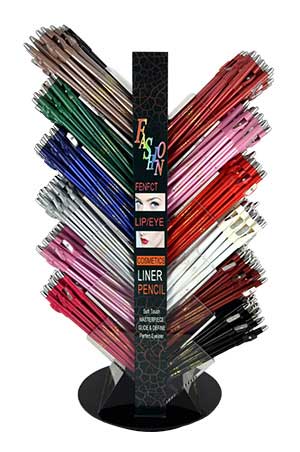 Goron Lip & Eyeliner Display W/Sharpner #6547(24colrx24pc)-ds