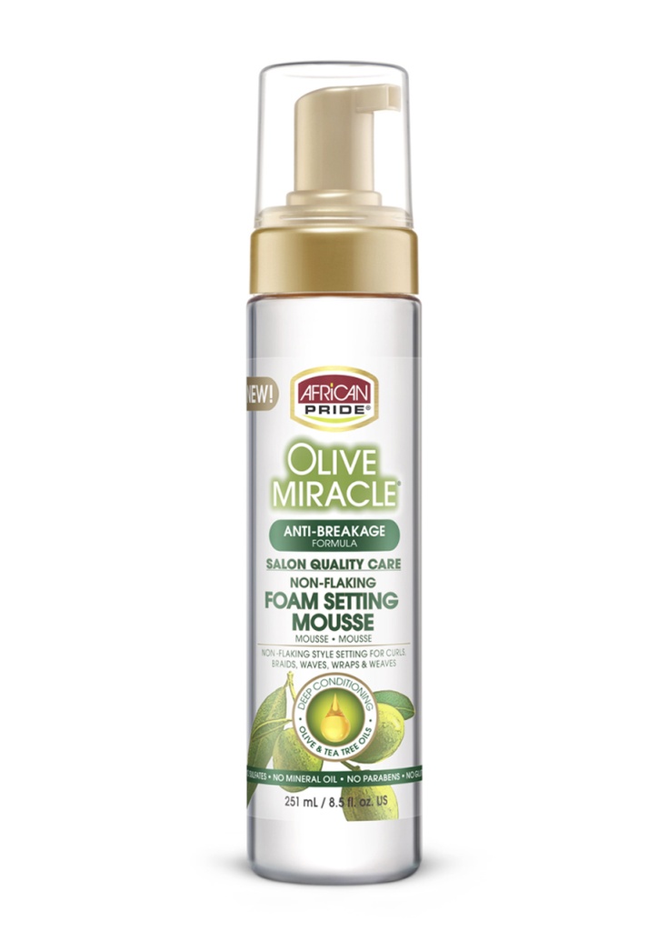 African Pride Olive Miracle Foaming Mousse (8.5 oz) #97