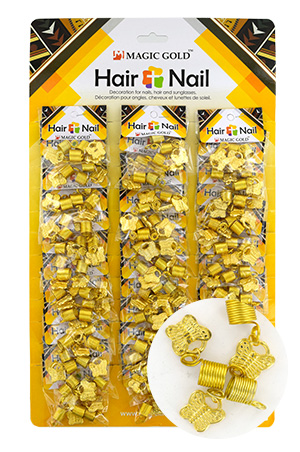 #CX7209 Gold Hair & Nail Ring Bead  [36/pk]-pk