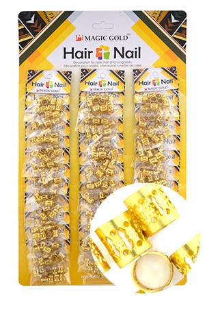 [MG97491] MAGIC GOLD Gold Hair & Nail Ring Bead #CX7491 [36/pk]-pk