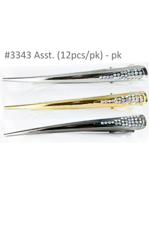 [MG93343] Hair Clip Long [12pcs/pk] #3343 -pk
