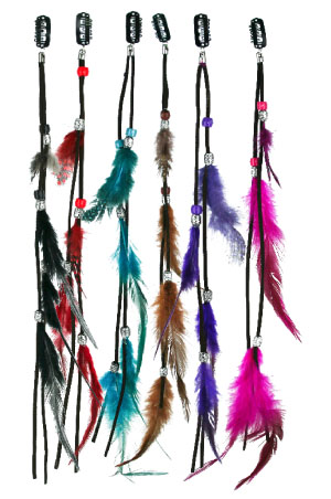 [MG30496] Hair Clip with Feather #3049-01 ASST -dz