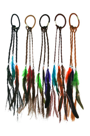 [MG30496] Hair Clip with Feather #3049-04 ASST -dz