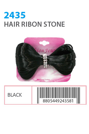 [MG24358] Hair Ribon Stone #2435 Black - dz
