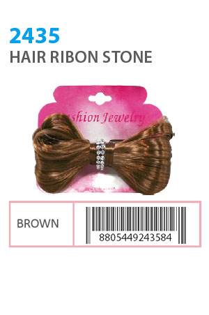 [MG24358] Hair Ribon Stone #2435 Brown - dz