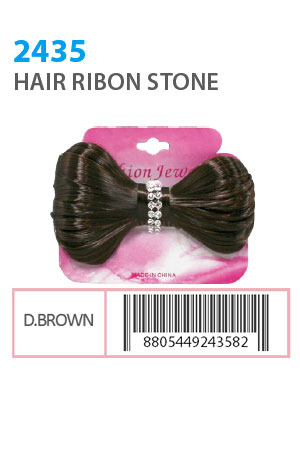 [MG24358] Hair Ribon Stone #2435 Dark Brown - dz