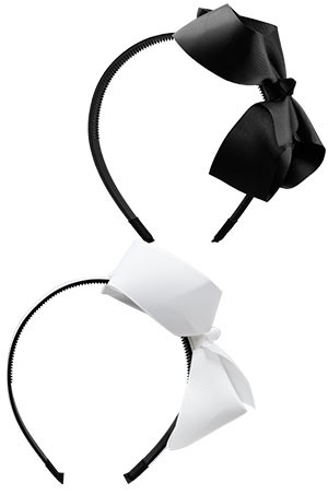 Hairband-BLK/WHITE #QHB1285BW-dz