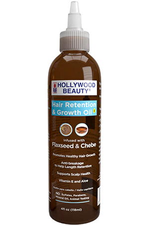 [HWB00910] Hollywood Hair Retentio &Growth Oil- Flaxseed&Chebe(4oz) #91