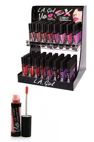 [GCD244.1] L.A Girl Matte Pigment Lipgloss Display (16 colors x 12 pc) #GCD244.1