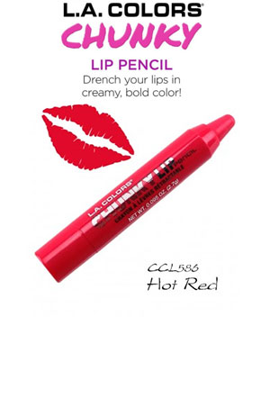 [LAC76586] L.A. Colors Chunky Lip Pencil #CCL586 Hot Red