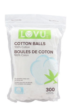 [LVU02003] LOVU COTTON PUFFS 300pc/bag