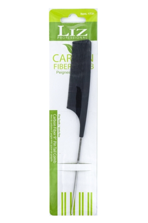 [LIZ91731] Liz Carbon Fiber 9" Pin Tail Comb #1731 - pc