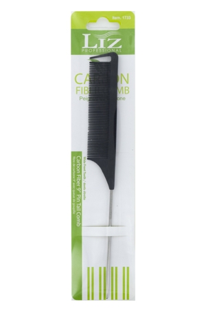 [LIZ91733] Liz Carbon Fiber 9" Pin Tail Comb #1733 - pc