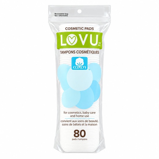 [LVU13436] LOVU Cosmetic Cotton Pad (80 pads) -pc