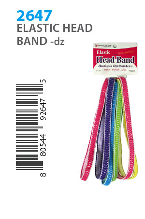 [MG92647] MGC Elastic Head Band #2647 ASST -dz