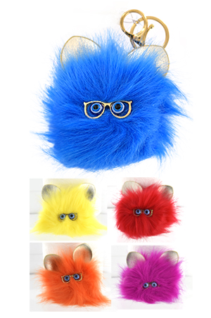 [MG96781] MGC Fur Pom Key chain(Cat) Assorted #6781 -dz