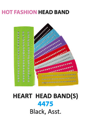 [MG94475] MGC Plain Head Band [Heart] #4475 Asst -dz