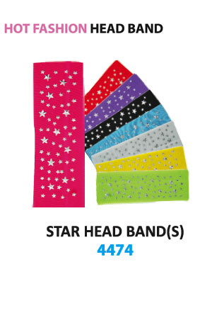 [MG94474] MGC Plain Head Band [Star] #4474 Asst -dz