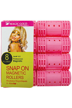 [MG90438] #1221 #0438 Snap On Magnetic Roller 8pc (XL/ 28mm/ Pink) -pk
