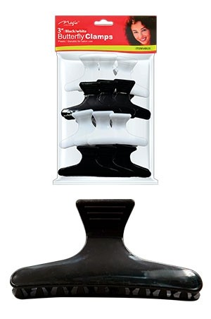 [MC03713] Magic Butterfly Clamps 3" - Black/White#BU3 - pk