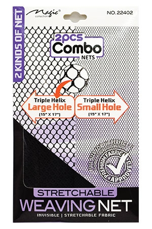 [MC06224] Magic Deluxe Weaving Net -2pc Combo#22402BLA -dz