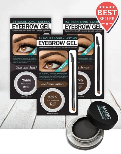 [MC24214] Magic Eyebrow Gel [Charcoal Black] #Eye1010BLA (12pc/ds) -pc