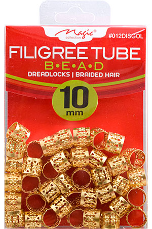 [MC65140] Magic Filigree Tube Bead(10mm/24pk/ds)-Gold #012DISGOL-ds