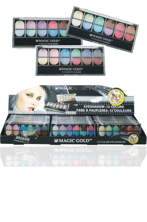[MG60498] Magic Gold 12 Colors Eyeshadow Pallette (24/ds) #1604 -ds