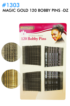 [MG91303] Magic Gold 120 Bobby Pins #1303 Black -dz
