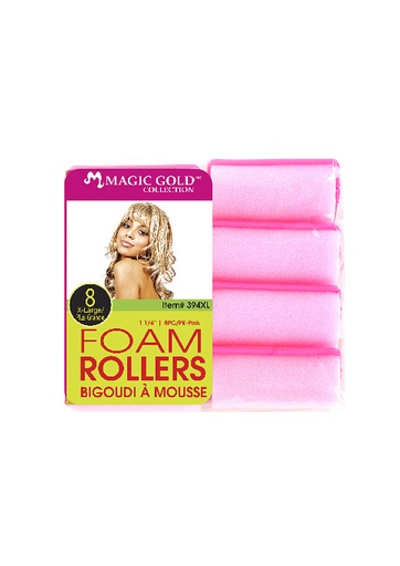 Magic Gold 8 Foam Rollers #394XL Pink -pc
