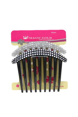 [MG92149] Magic Gold Comb Hair Pin (2pc/pk) #2149 Black/White - dz