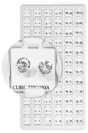 [MG98913] Magic Gold Cubic Zirconia [Square Silver] 72pair #ERJ98913 -pk