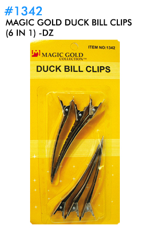 [MG91342] Magic Gold Duck Bill Clips (6 in 1) #1342 -dz