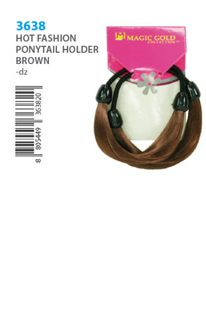 [MG36382] Magic Gold Hot Fashion Ponytail Holder #3638 Brown -dz