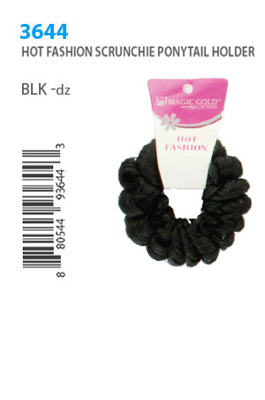 [MG93644] Magic Gold Hot Fashion Ponytail Holder #3644 Black -dz