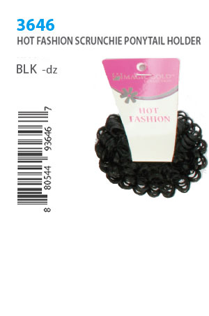 [MG93646] Magic Gold Hot Fashion Ponytail Holder #3646 Black -dz