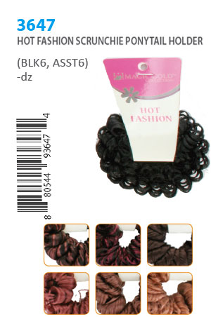 [MG93647] Magic Gold Hot Fashion Ponytail Holder #3647 ASST -dz